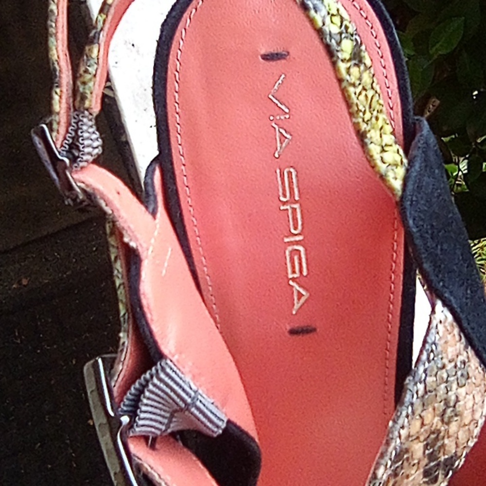 Via Spiga High High Heels Leather Snake Skin Size 10 M Made In Italy. - Picture 4 of 9
